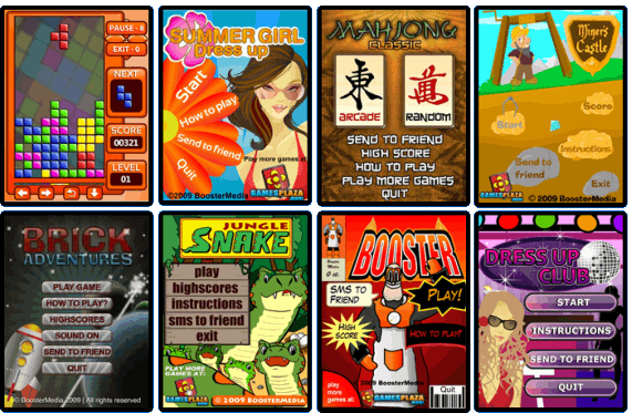 Example phone games at Gameitnow.com.
