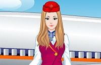 Stewardess Gekleidet