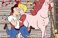 Küssen im Pferdestall