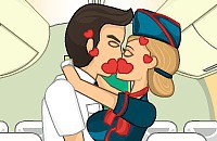 Kuss im Flugzeug
